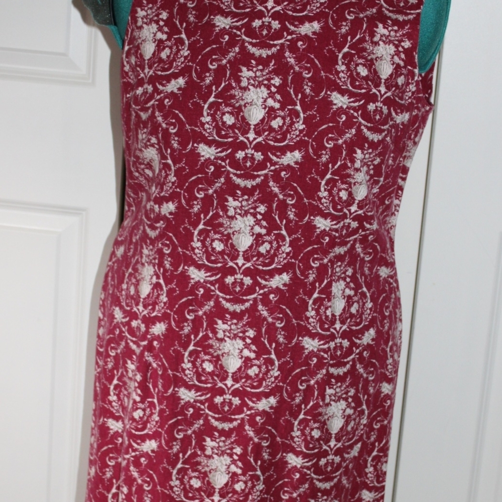 Talbots Red and White Floral Midi Dress
